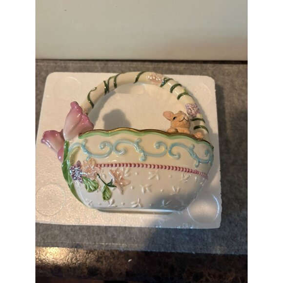 Avon Springtime Easter Ceramic Bowl/Basket In Box 2002  # 2851 - Picture 9 of 9
